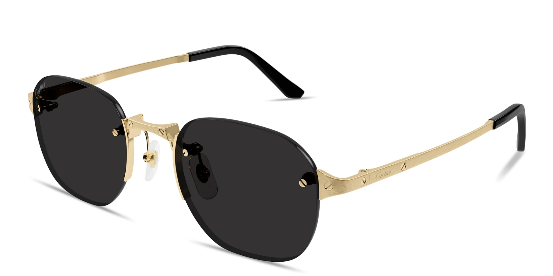 Santos de Cartier Rimless Round Sunglasses