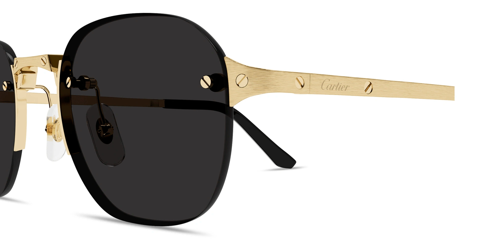 Santos de Cartier Rimless Round Sunglasses