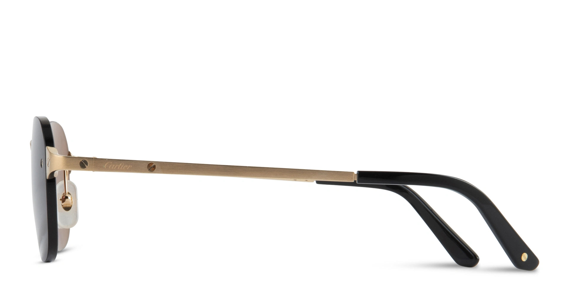 Santos de Cartier Rimless Round Sunglasses