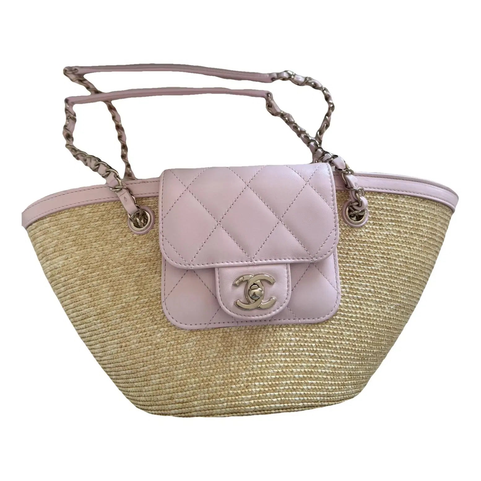 Chanel raffia effect braided bag