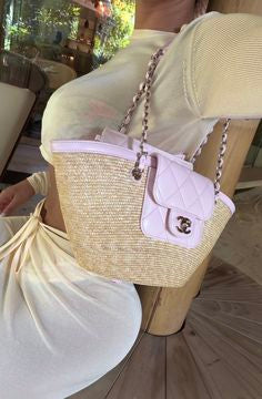 Chanel raffia effect braided bag