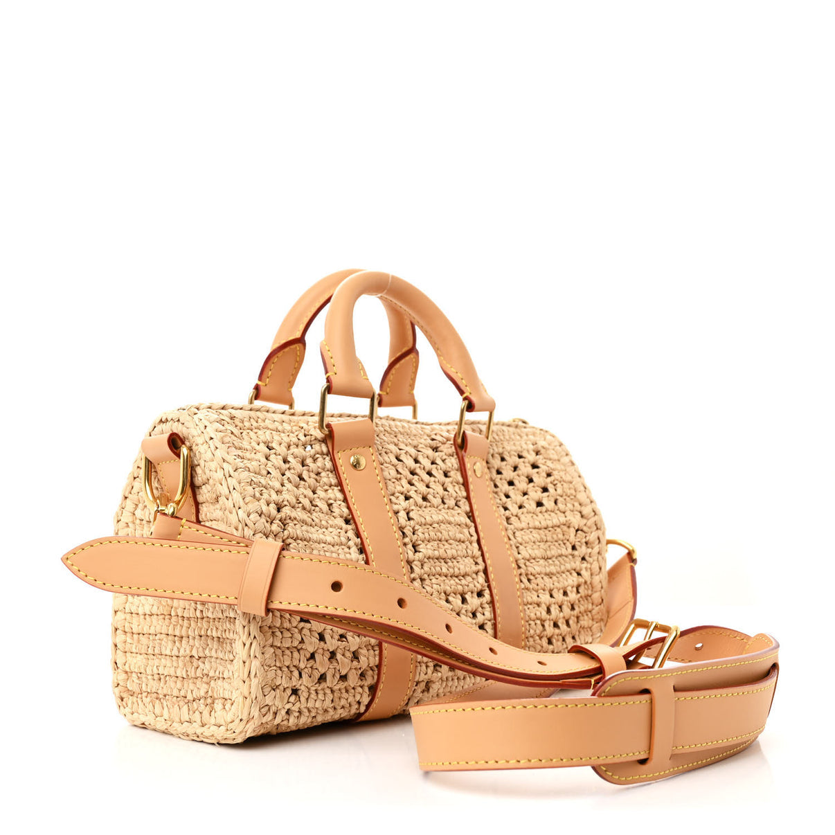 Damier Raffia Keepall Bandouliere 25 Natural Beige