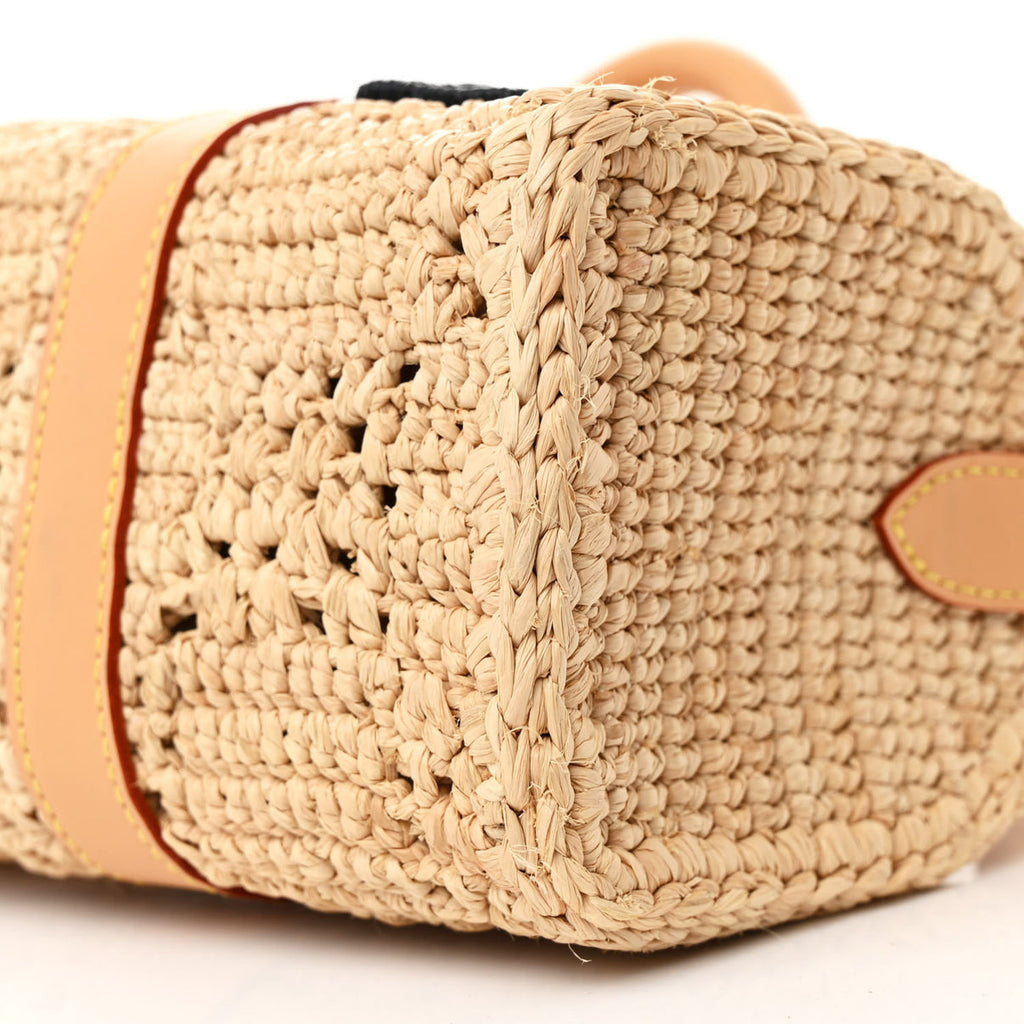 Damier Raffia Keepall Bandouliere 25 Natural Beige