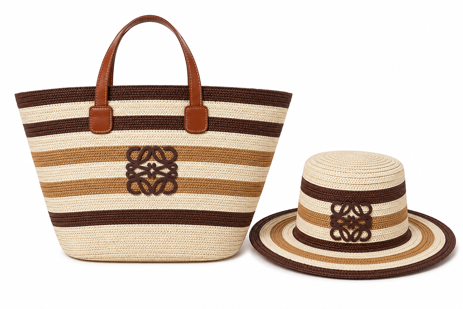Loewe Paula's Ibiza Anagram basket bags and matching hats