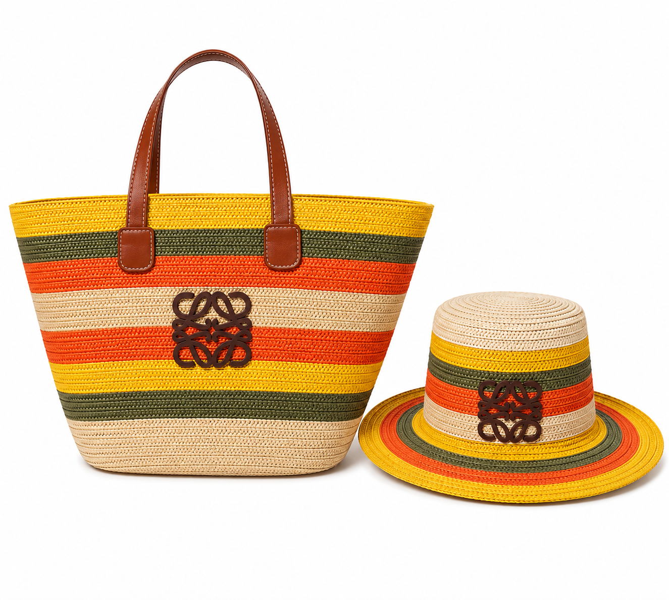Loewe Paula's Ibiza Anagram basket bags and matching hats