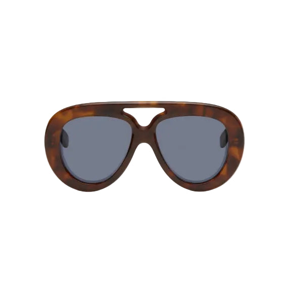 Loewe Round Spoiler Brown Acetate Aviator Sunglasses Size OS