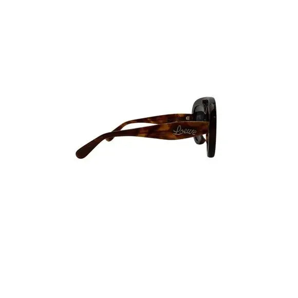 Loewe Round Spoiler Brown Acetate Aviator Sunglasses Size OS