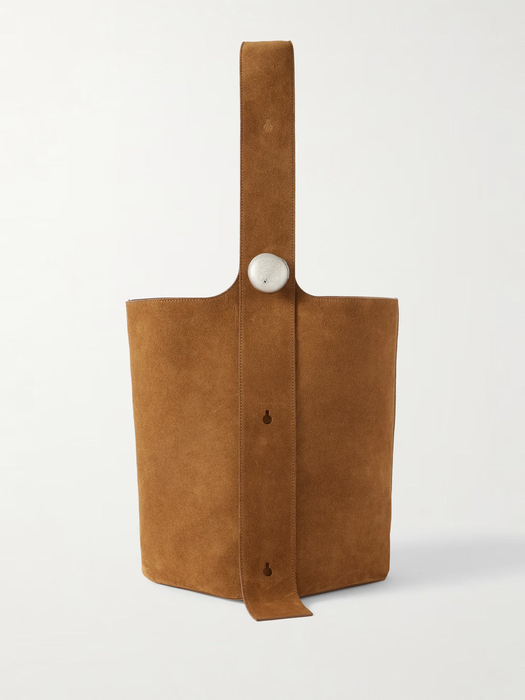 Pebble embellished suede bucket bag