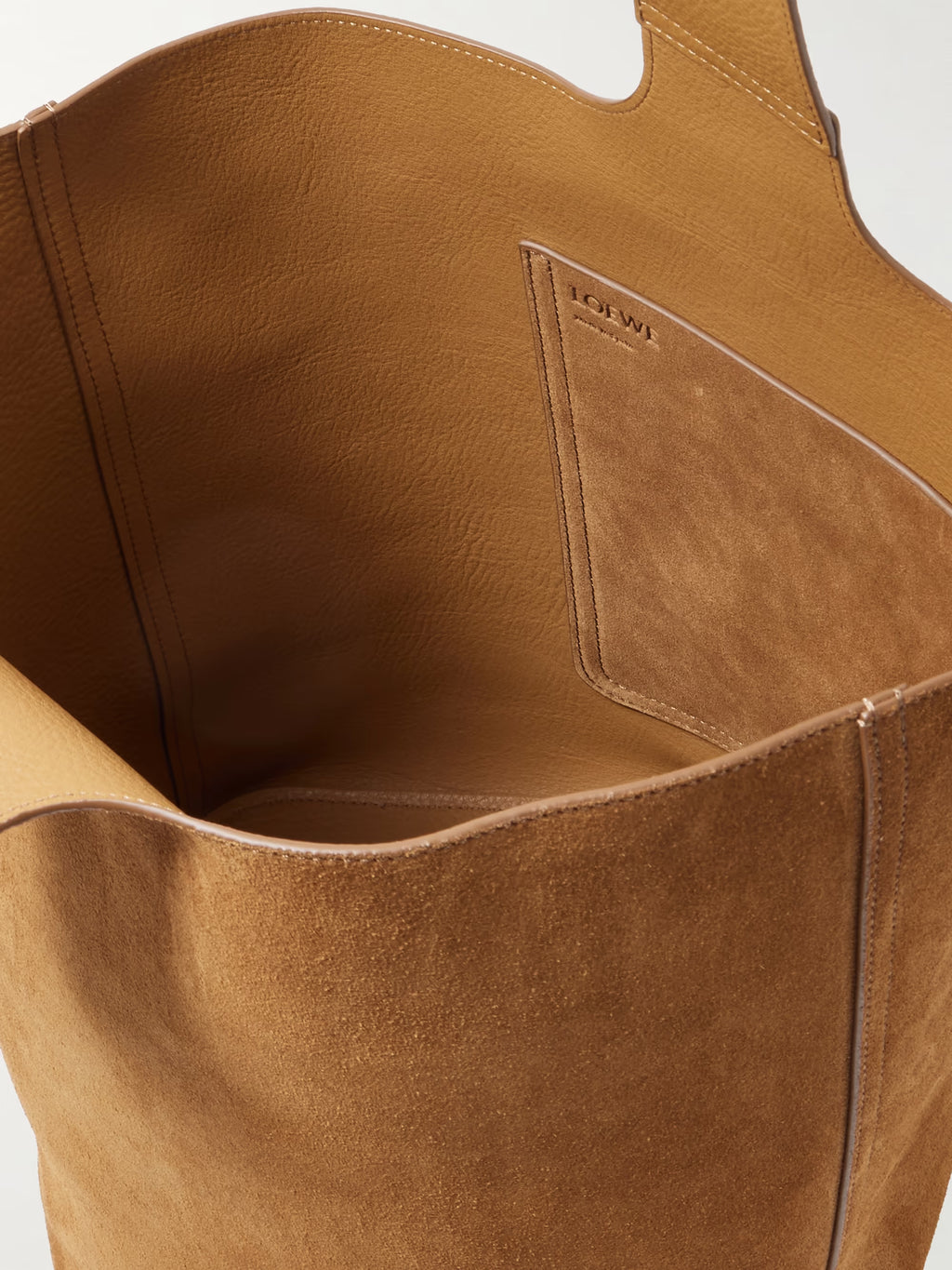 Pebble embellished suede bucket bag